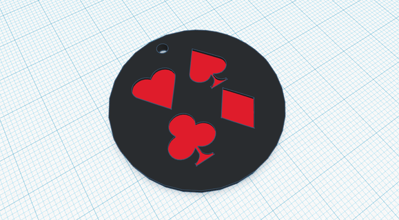 poker clé bague porte clés lettres 3d print model - Mito3D