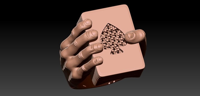 poker yüzük yüzük 3d print model - Mito3D