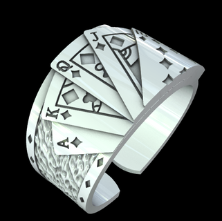 póker anillo juego estrategia habilidad suerte riesgo recompensa tarjeta trajes competitivo espíritu 3d print model - Mito3D