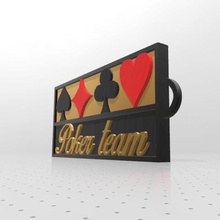 poker team key ring game chain heart psl window pane spade trefle 3d print model - Mito3D
