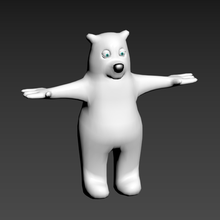 polaire bear personnage ours dessin animé art jouet 3d print model - Mito3D