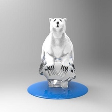 polaire ours chauffage global pollution glace animal l'eau pôle Nord dégel passant extinction océan blanc ordures griffes chasseur 3d print model - Mito3D