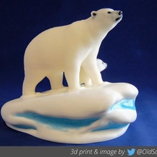 Polar Bär Multimaterial Versionen Kunst mmu Palette 2s fdm Jungtier Arktis Skulptur Eisberg Sidnaique 3d print model - Mito3D