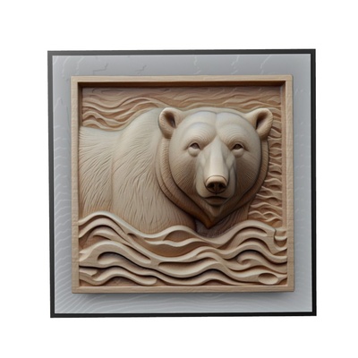 polar urso animal alívio arte animais yeggi mito3d fracasso google pingentes medalhão relief wall art parede 3d print model - Mito3D