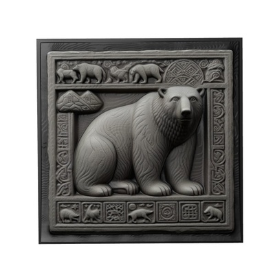 polar urso animal alívio arte animais yeggi mito3d fracasso google pingentes medalhão relief wall art parede 3d print model - Mito3D