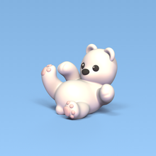 polar bear lying art miniatures sculpture cartoon toy animal fun funny decorative play 3d print model - Mito3D