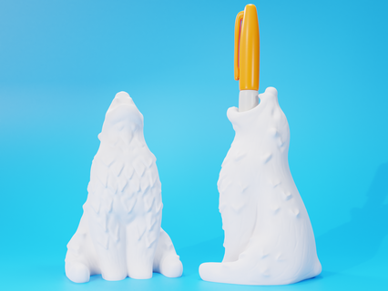 polar bear marker holder polarbear sharpie home accessory pencil pen organization 3d print model - Mito3D