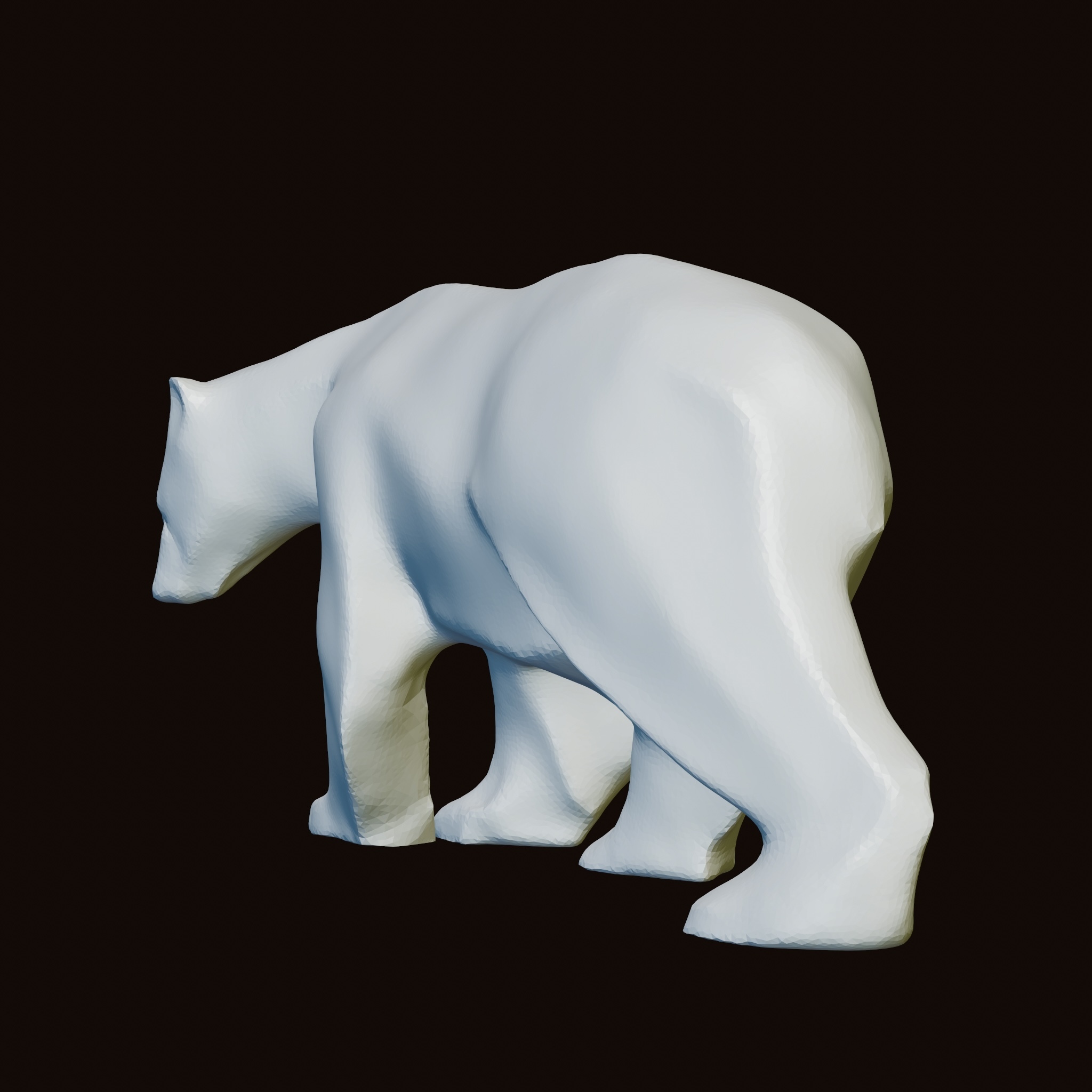 polar oso escultura tallado Arte Roca blanco pardo negro espíritu caminando paso Aurora borealis esquimal inuit animal 3D print model - Mito3D