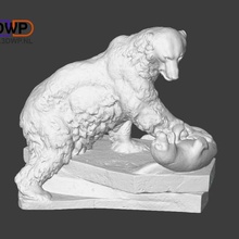 urso polar escultura de digitalização 3d a arte Digitalização em animais oliver laric scan selo estátua verifica réplicas 3d print model - Mito3D