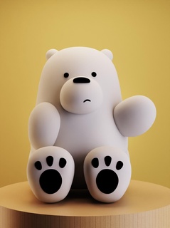 polar cumprimento Urso desenho animado fofa Diversão brinquedo 3d print model - Mito3D