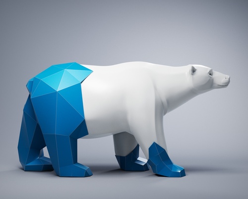 polar polígono arte animal realista malla base naturaleza criatura 3dprint 3d esculpir oso zbrush peternak3d animales lpw 3d print model - Mito3D