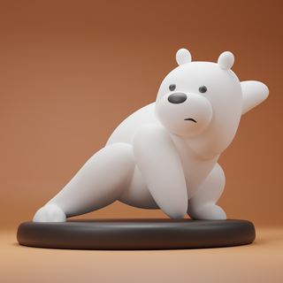 polar posando Super heroi arte Urso miniatura presente coleção animal fofa 3d print model - Mito3D