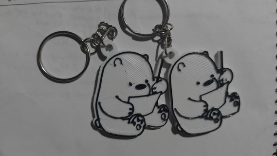 polar scandalous keychain bare bears bear cute key chain rings cartoon network tv series 3d print model - Mito3D