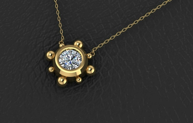 polar star necklaces pendant gold jewellery jewel golddesigner art plan custommade goldencrown polarstar valentine decoration owner 3d print model - Mito3D