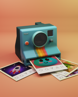 Polaroidkamera 3d frei Mixer blender3d Animation rot 3d print model - Mito3D