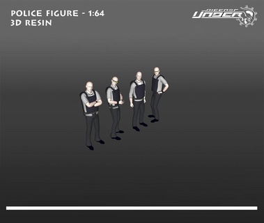 polizia scala 164 3d Stampa modello gioco uomo donna carattere corpo figura 1 64 diorama 3d print model - Mito3D