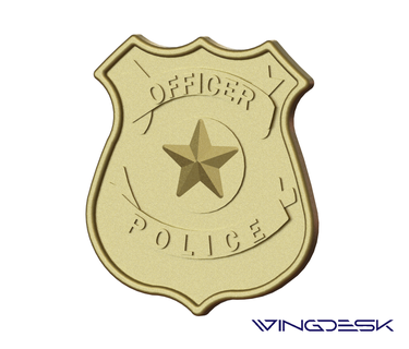 polícia distintivo joalheria badgepolice carnaval lei 3d print model - Mito3D