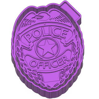 police badge officer freshie stl mold housing 3d print model - Mito3D