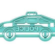 el coche de policía del cortador la galleta galletas policías fondant herramienta los niños lg 3d print model - Mito3D
