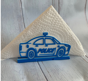 police car napkin box Home ring party birthday auto 3d print model - Mito3D