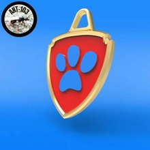 police dog patch jewelry cat pat patrol paw door fir decoration 3d print model - Mito3D