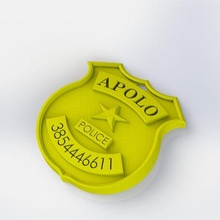 polícia cão etiqueta 3d print model - Mito3D