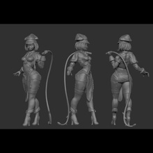 police guard whip pinup 3d print model art female figure girl sexy woman sculpture statue beautiful legs 3d print model - Mito3D