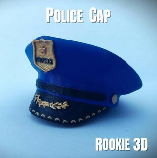 police hat helmet helmet cap police officer police law cap keychain  3d print model - Mito3D