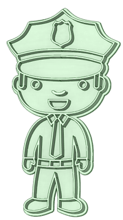 police man cookie cutter 3d print model - Mito3D