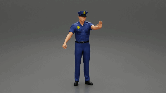 police officer policeman stop hand man boy driver male character human woman anatomy statue sculpture print standing polce stophand 3d print model - Mito3D