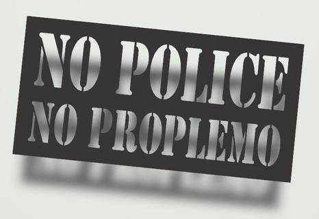 police proplemo stencil police punk rebel proplemo police  3d print model - Mito3D