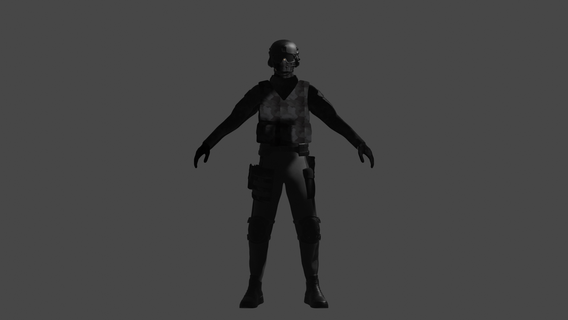 polizia compito vigore carattere truccato arte militare pronto in Giochi 3d print model - Mito3D