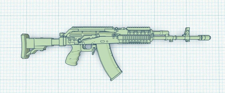 polaco ak wz96 berilo asalto rifle 1 18 arma pistola máquina gi Joe 3d print model - Mito3D