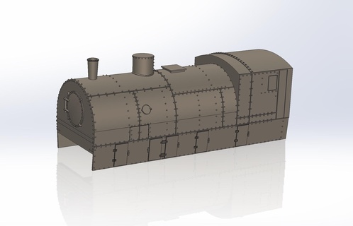 Polieren gepanzert Lokomotive ti3 Körper Zug 1 87 Lok 3d print model - Mito3D