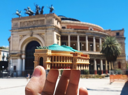 kibarlık tiyatro Palermo Sicilya mimari bina Kent ev heykel anıt minyatür İtalya opera Avrupa dönüm noktası mimar mini dünya teatro miniworld3d 3d print model - Mito3D
