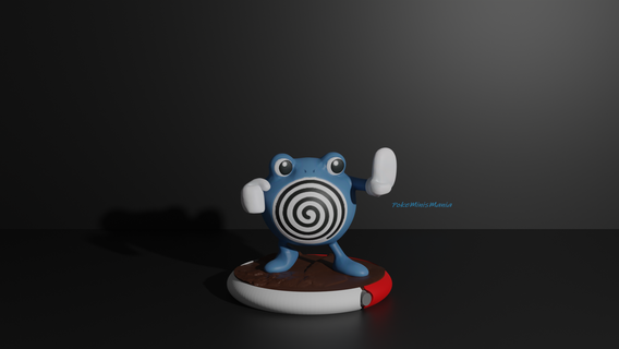 Poliwhirl pokemon 3d Yazdır model poliwag politoed Poliwrath kurbağa kavga Su iribaş hipnoz canavar pokedex pokeball kül Pikaçu Eevee 3d print model - Mito3D