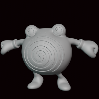 Poliwhirl Pokémon Zahl Statue Videospiel Videospiele Miniatur Skulptur Fan Art Figur Kanto 3d print model - Mito3D