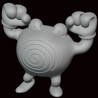 Poliwrath Pokémon Zahl Statue Videospiel Videospiele Miniatur Skulptur Fan Art Figur Kanto 3d print model - Mito3D