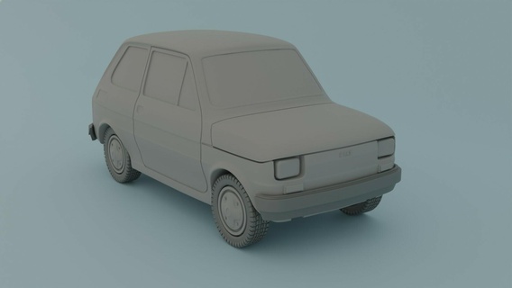 polski fíat 1 43 escala Temporizador veterano pequeña coche vehiculo resina Sla miniatura 3d print model - Mito3D