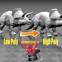 poly 3d-character convertion high 3d printer printing modeling slash animal art boardgame character customized dinosaur game how to low meshmixer minis model openscad toy 3d_printing 3d print model - Mito3D