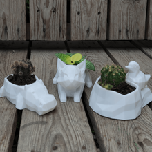poly animal pot planteur chat hippopotame nid oiseau jardin jardinage plante 3d print model - Mito3D