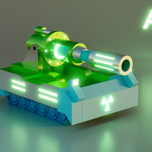 escuela politécnica atómico tanque juego sci fi futuro guerra torretas Arte juguete 3d print model - Mito3D