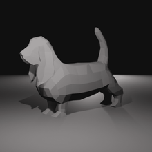 poly basset chien mode faible art décoration sculpture 3d print model - Mito3D