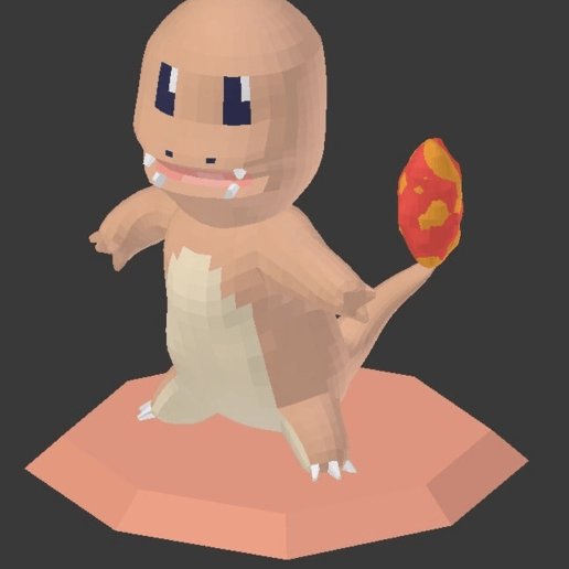 poli charmander gadget Pokémon figuras vermelho brinquedo vídeo jogos 3D print model - Mito3D