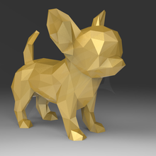 poly chihuahua dog stl sla resin lowpoly pet animal puppy cute cat modern shihuahua kitty nature miniatures figurines kitten 3d print model - Mito3D