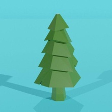 poly christmas pine tree buildings_structures 3d print model - Mito3D