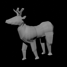 poly Hirsch Tier Spielzeug 3d print model - Mito3D