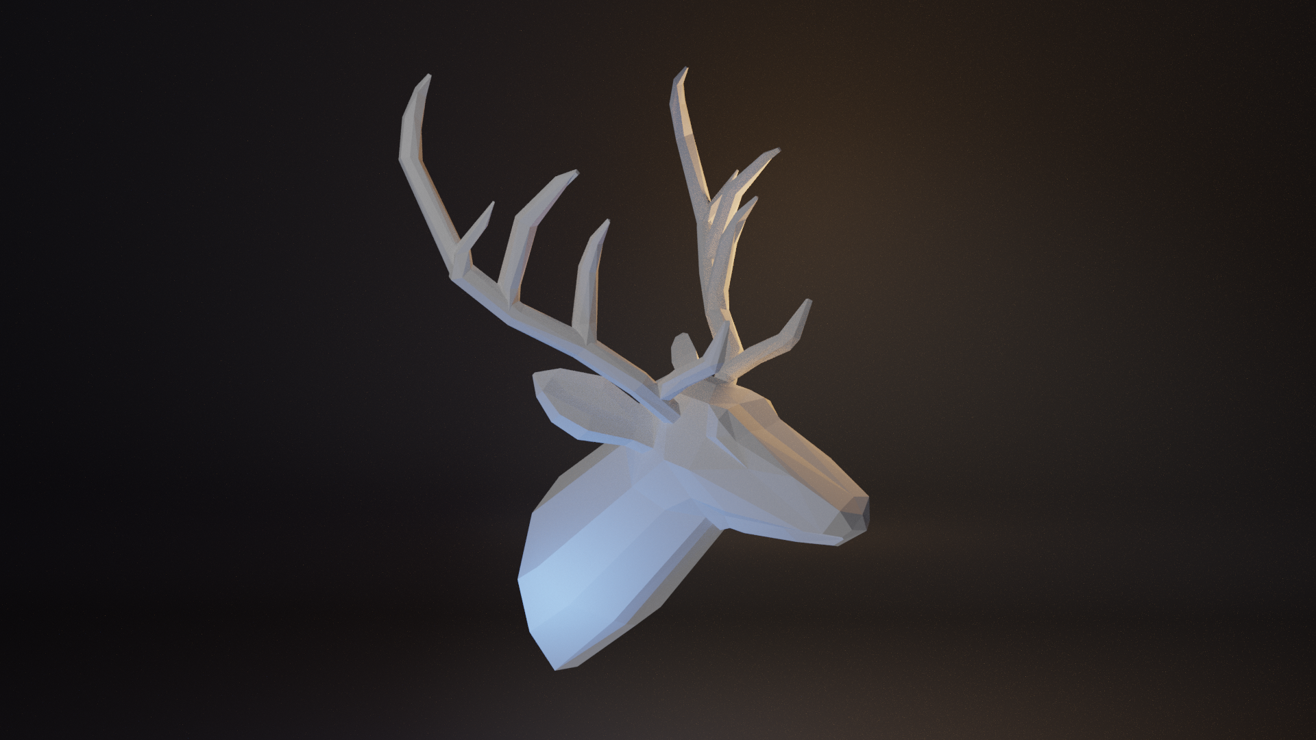 poli geyik baş hayvan oyuncak Sanat matematik orman avcı blender açı 3D print model - Mito3D