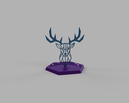 poly deer tray ring holder jewelry animal art 3d print model - Mito3D