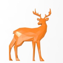 poly deer fox animal low decoration 3d print model - Mito3D
